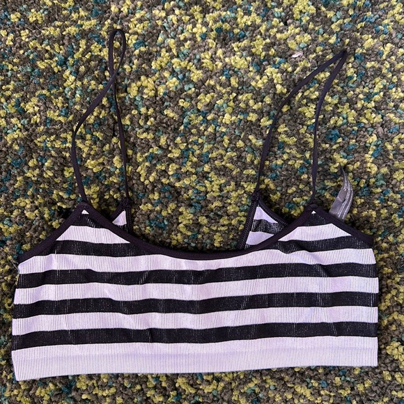 NWOT Out From Under Striped Bralette / Crop Top - Picture 1 of 3